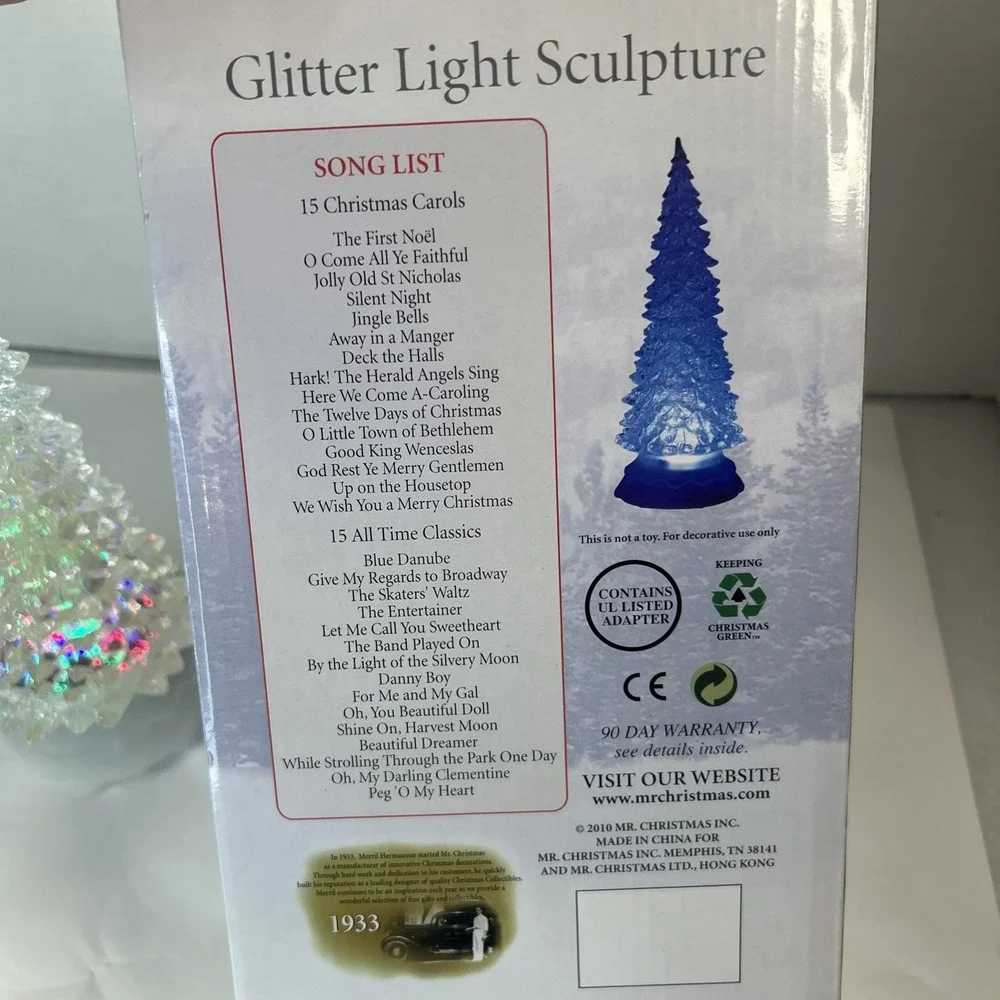 Mr Christmas Glitter‎ Light Holiday Music Color Change Tree Plays 30 Songs